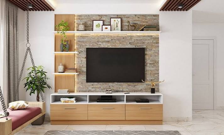 TV units and entertainment centers at furniture store in Pune